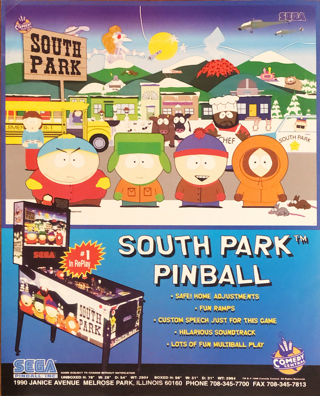 Sega South Park Pinball Flyer