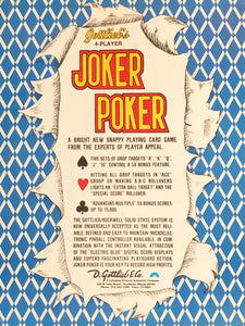 Gottlieb's Joker Poker Signed