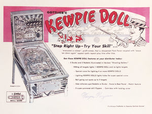Gottlieb's Kewpie Doll Signed Flyer