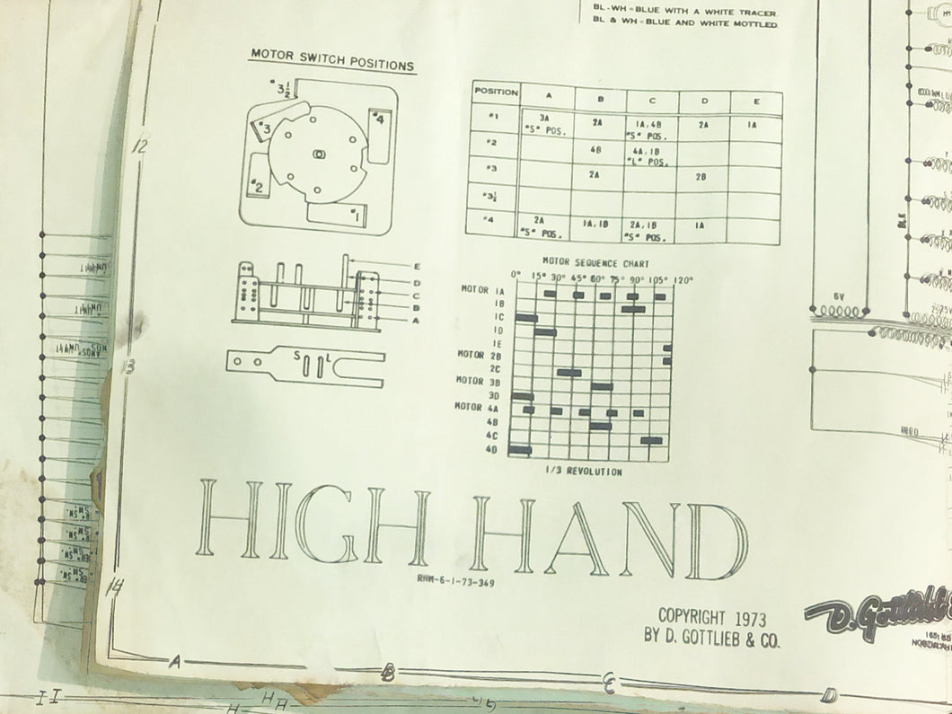 High Hand Pinball Schematic Only