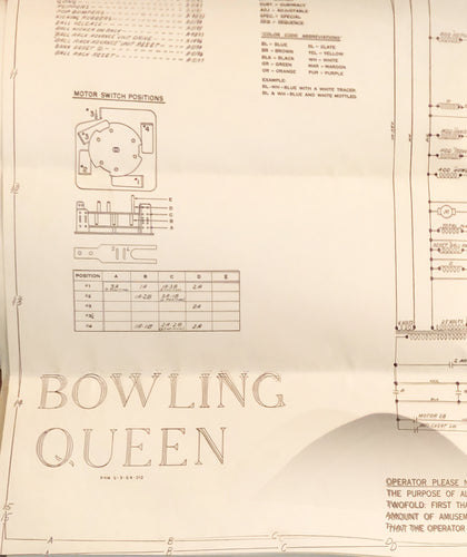 Bowling Queen Pinball Schematics Only