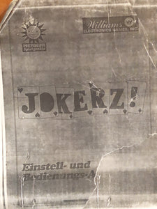 Jokerz Pinball Manual + Flyer