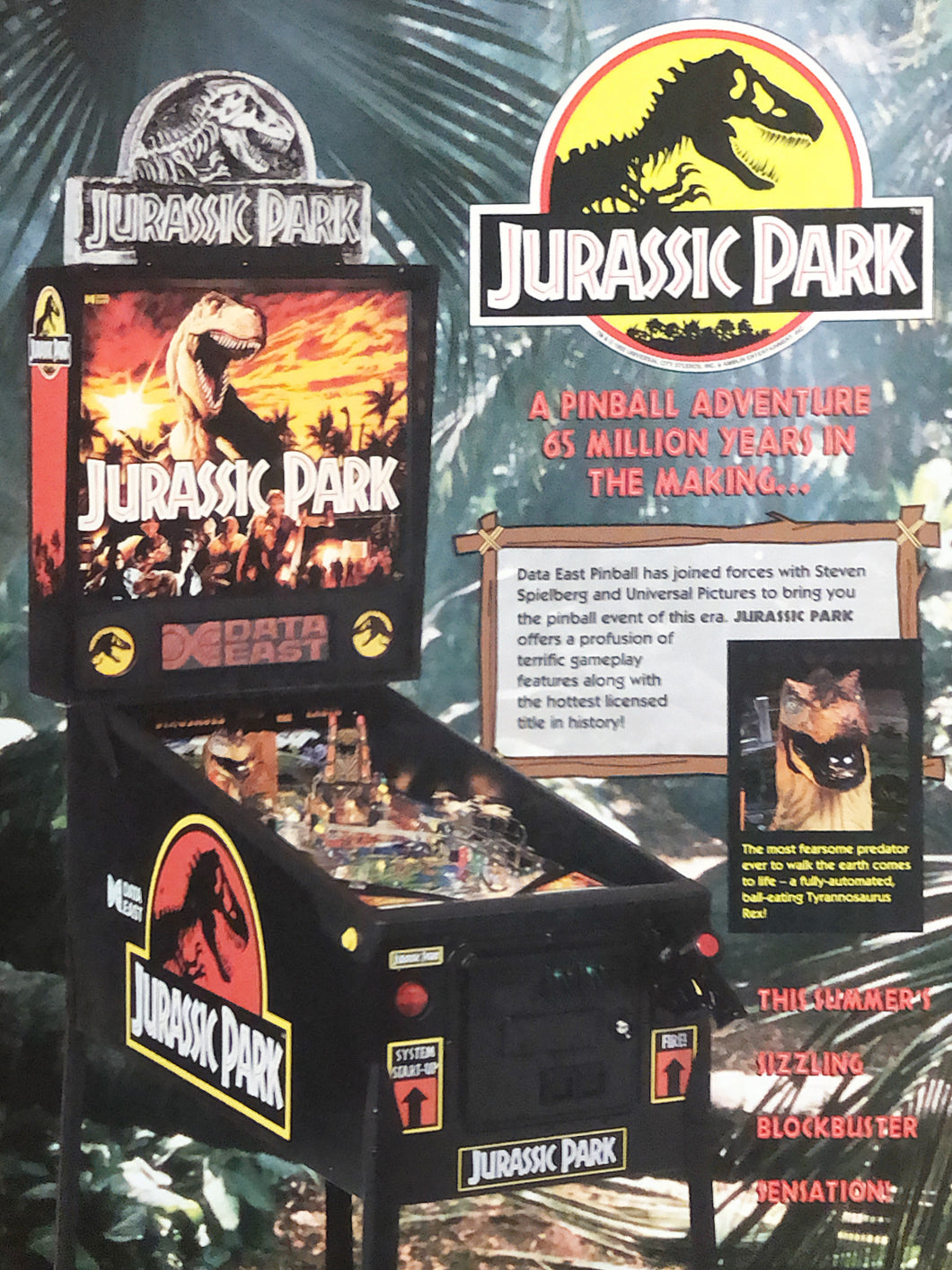 Jurassic Park Pinball Flyer