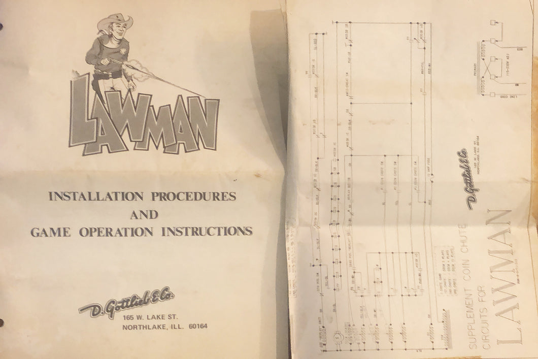 Lawman Schematic + Instruction Pinball Manual