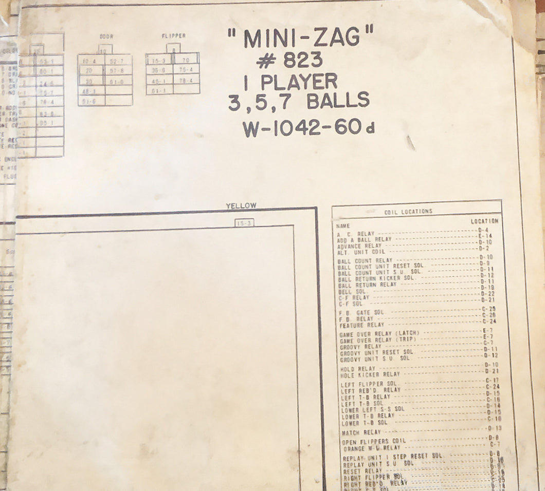 Mini Zag Pinball Schematic Only