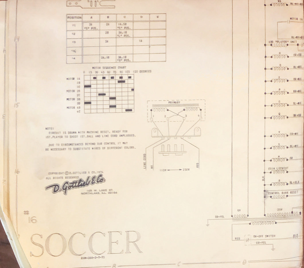 Soccer Pinball Schematic Only