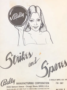 Strikes and Spares Pinball Manual Only