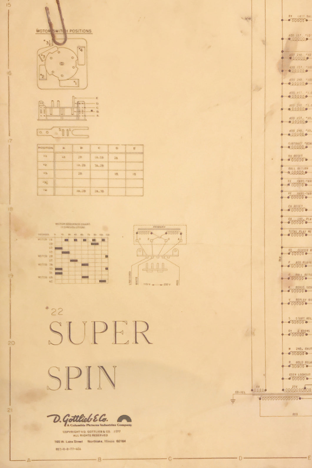 Super Spin Pinball Schematic's