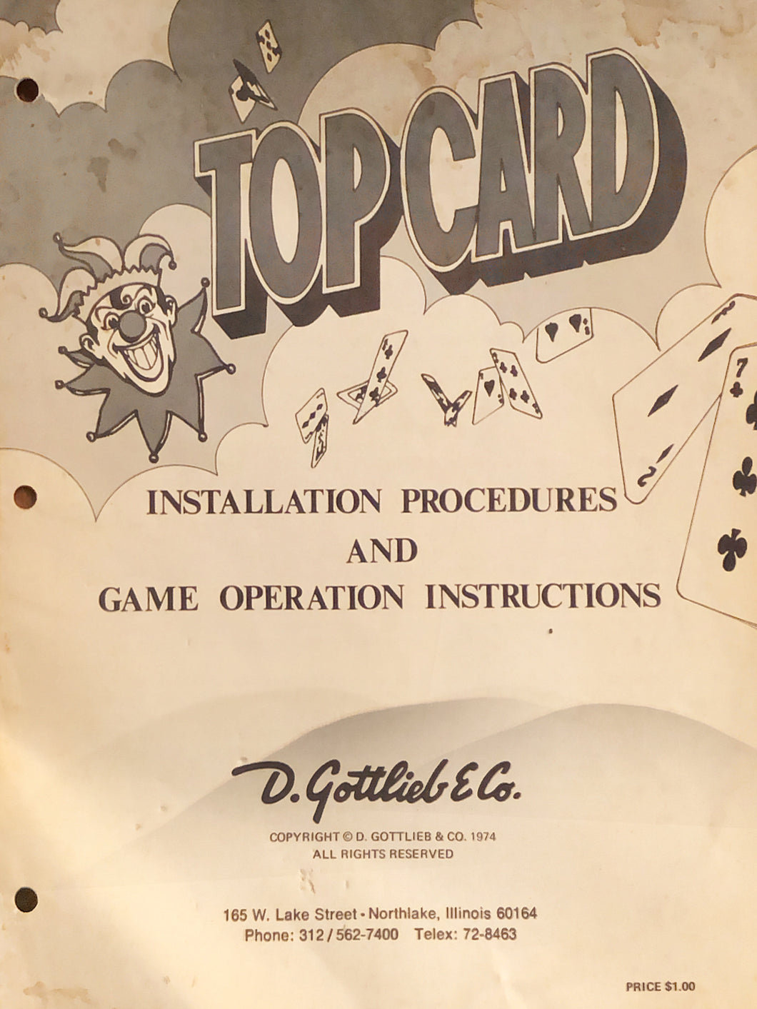 Top Card Pinball Schematics & Manual
