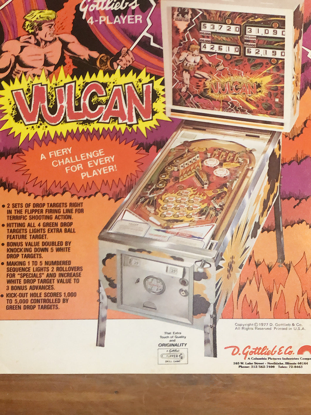 Vulcan Pinball Flyer